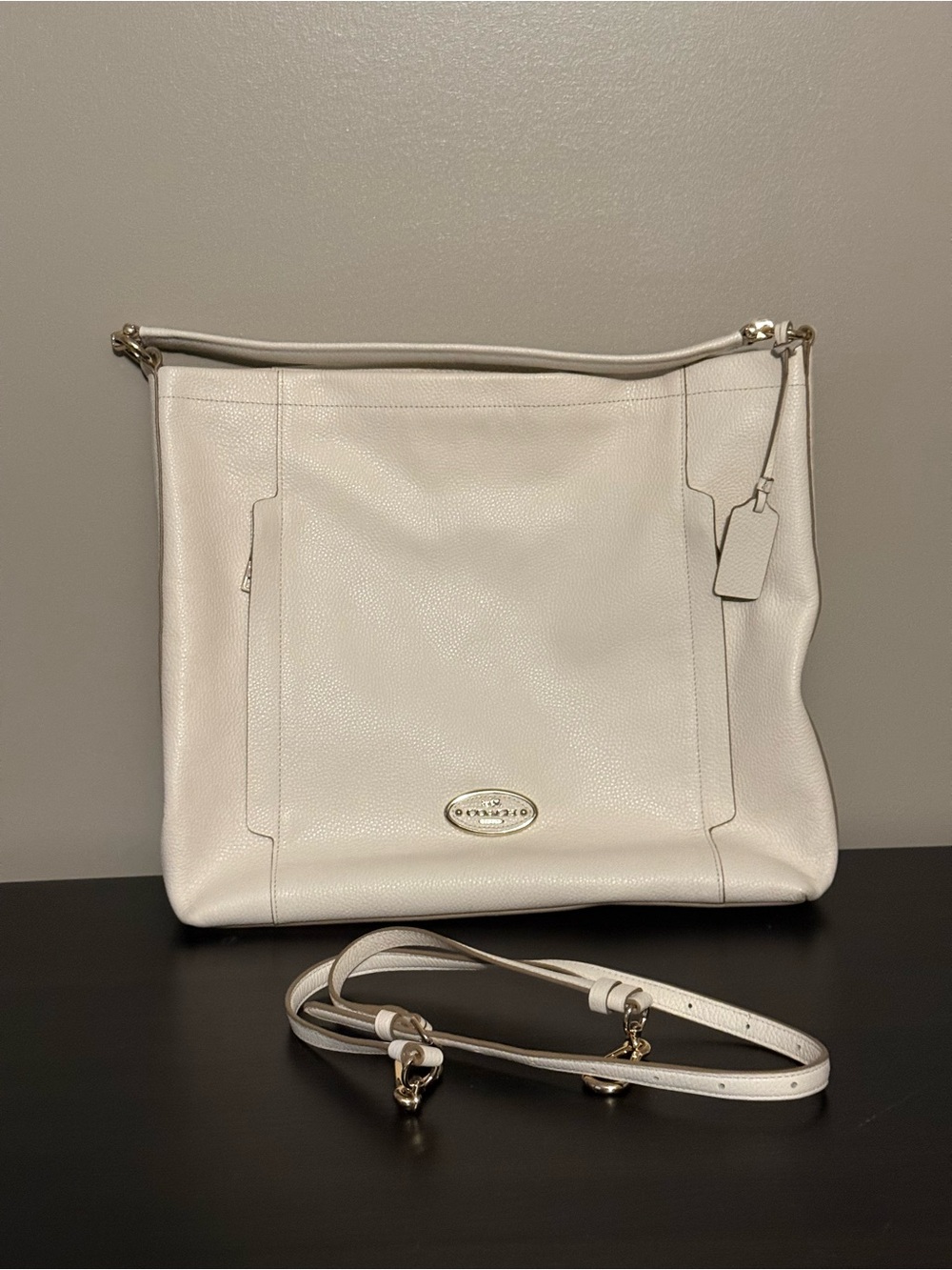 Coach Scout Hobo Pebbled Leather Shoulder Bag with Detachable Strap